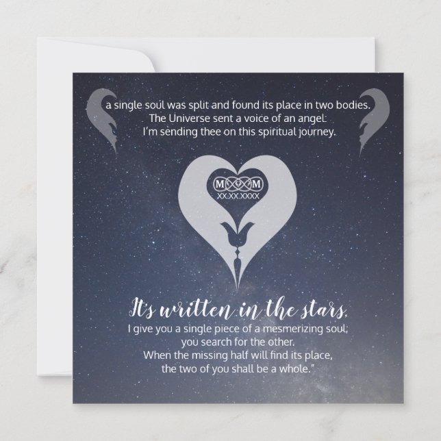 Twin Flame Thank You Table Cards (Back)