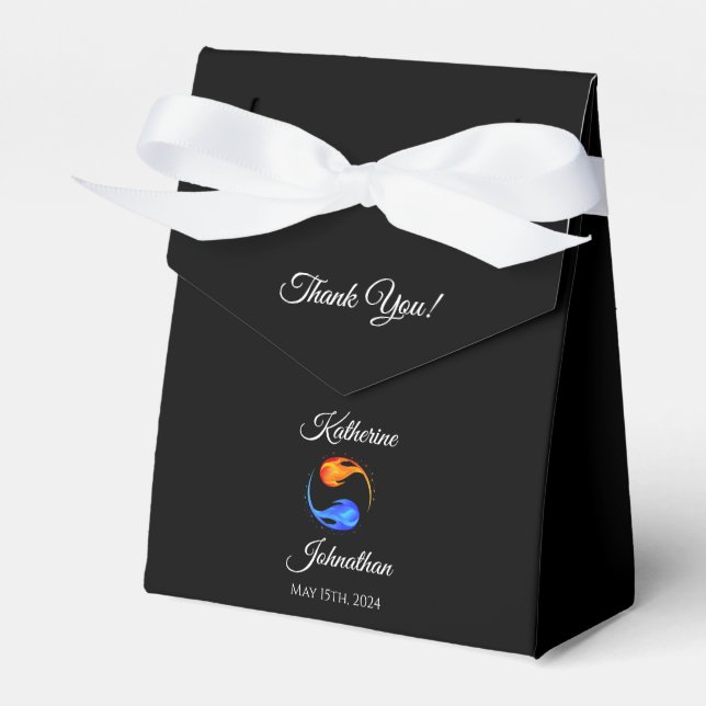 Twin Flame Wedding-Black-Favour Box (Front Side)
