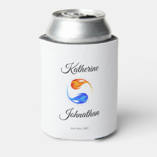 Twin Flame Wedding Theme-White- Can Cooler