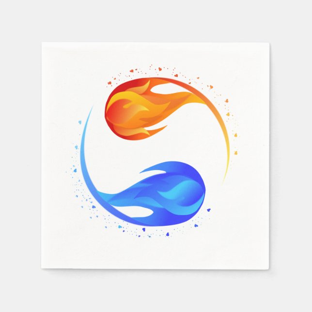 Twin Flame Wedding-Theme- White- Napkin (Front)