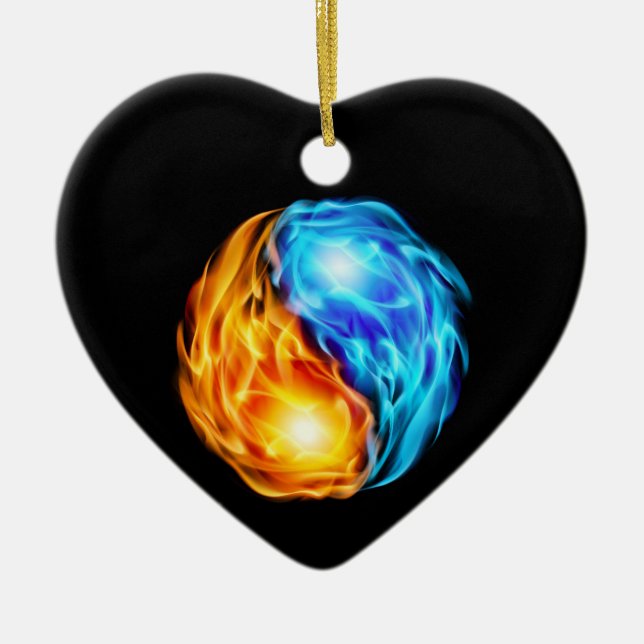 Twin Flames Ceramic Ornament (Front)