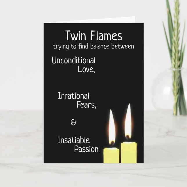 Twin Flames Definition Journey Motivation Poem Holiday Card (Front)
