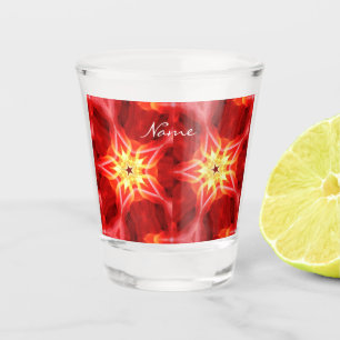 Twin Flaming  Stars Design Thunder_Cove Shot Glass
