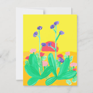 Twin Flowers and Sunset Postcard