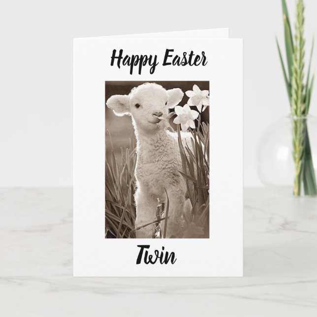 ***TWIN*** FOR EASTER-- BRINGS SUNSHINE TO ALL HOLIDAY CARD (Front)