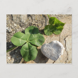 Twin Four Leaf Clover Irish Luck St. Patrick's Day Postcard
