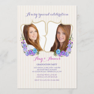 Twin Frame Photo Graduation Invitation