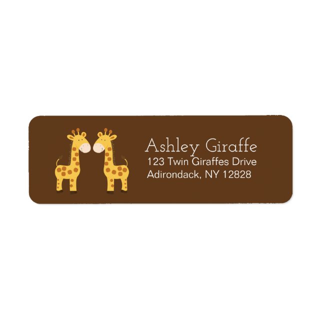 Twin Giraffes Address Labels (Front)