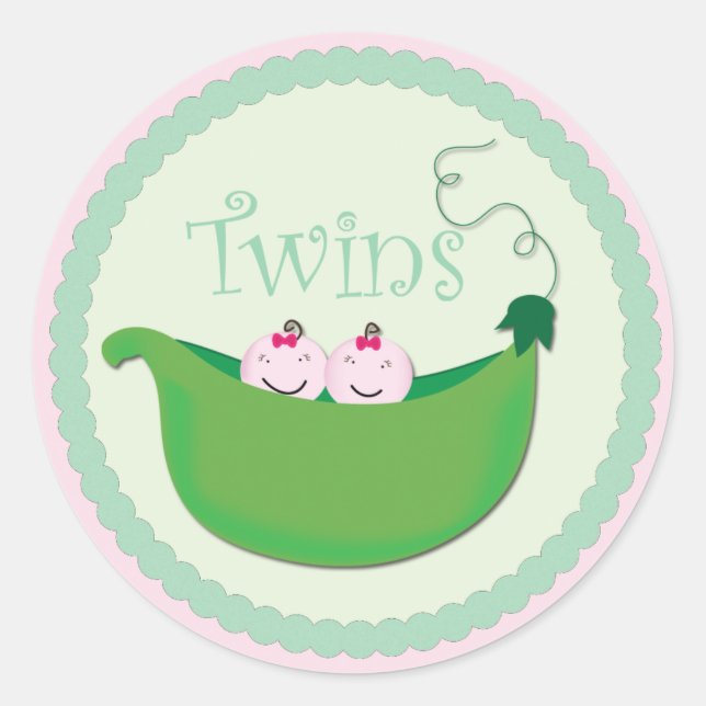 Twin Girl Cupcake Toppers & Stickers (Front)