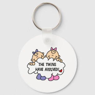 Twin Girls Arrived Keychain