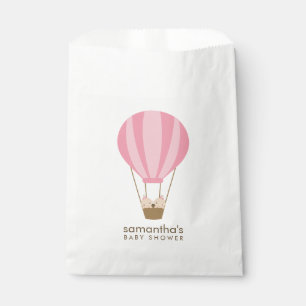 Twin Girls in Pink Balloon Baby Shower Favour Bag
