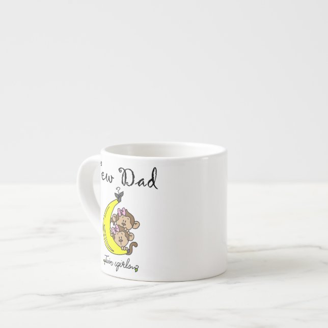 Twin Girls New Dad Gifts Espresso Cup (Front Left)