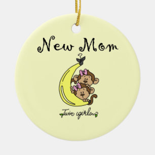 Twin Girls New Mom Gifts Ceramic Ornament