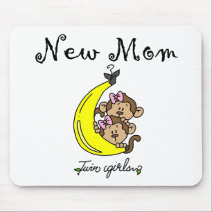 Twin Girls New Mom T-shirts and Gifts Mouse Pad
