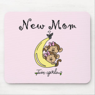 Twin Girls New Mom T-shirts and Gifts Mouse Pad