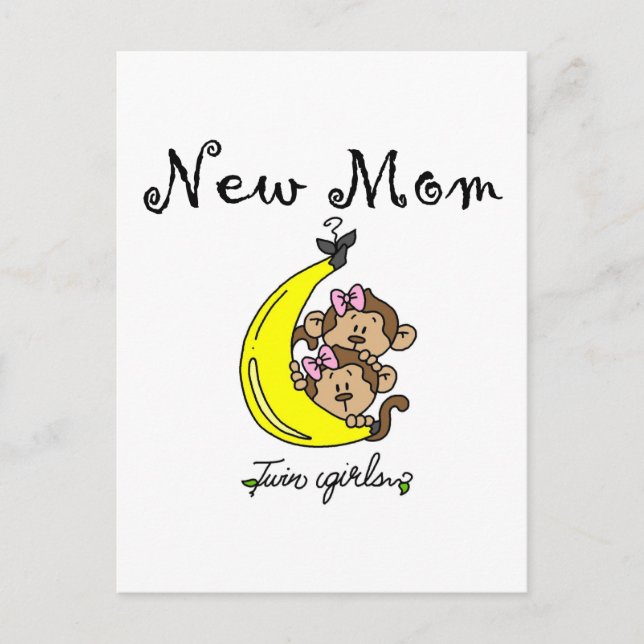 Twin Girls New Mom T-shirts and Gifts Postcard (Front)