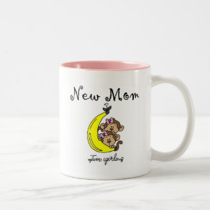 Twin Girls New Mom T-shirts and Gifts Two-Tone Coffee Mug