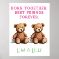 Twin Girls Nursery, Vintage Teddy Bears, 