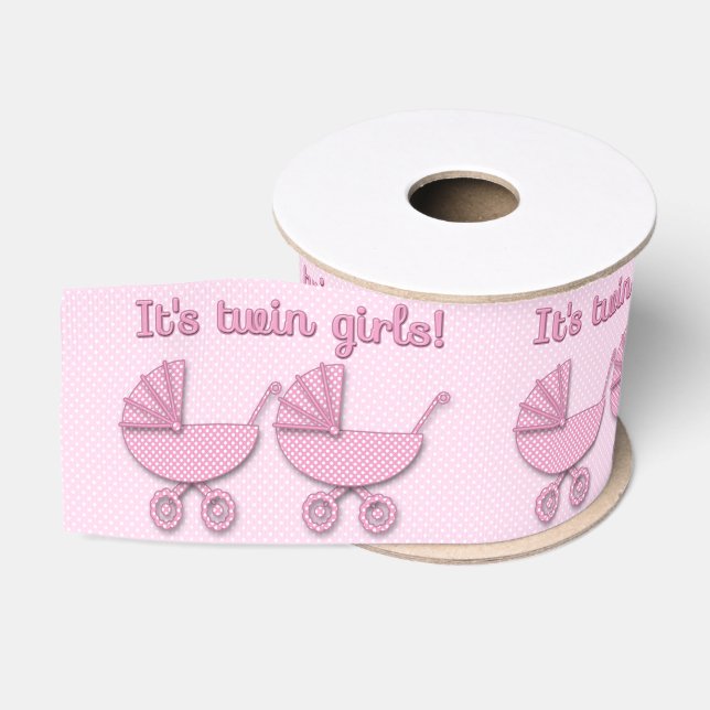 twin girls polka dots baby stroller - ribbon grosgrain ribbon (Spool)