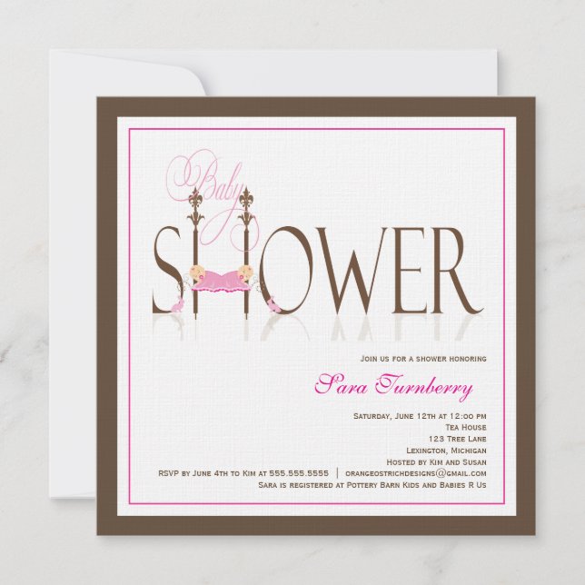 Twin Girls Sleeping Babies Baby Shower Invitation (Front)