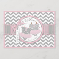 Twin Girls Tutus Chevron Print Baby Shower
