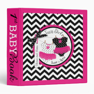 Twin Girls Tutus Memory Book Album Binder