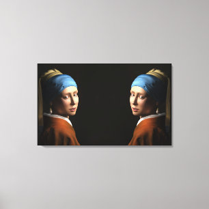 TWIN GIRLS WITH A PEARL EARRING Digital Art canvas