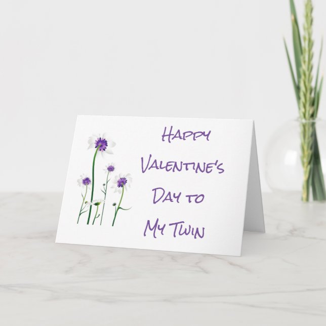 TWIN-GO OUT FOR A DRINK ON "VALENTINE'S DAY" CARD (Front)