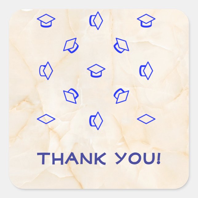 Twin Graduates Say Thank You Square Sticker (Front)