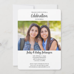 Twin Graduation Class of 2022 Film Theme Photo Inv Invitation
