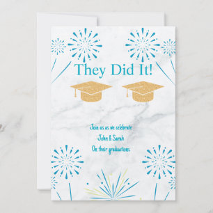Twin Graduation Party Sparklers Graduation Holiday Card