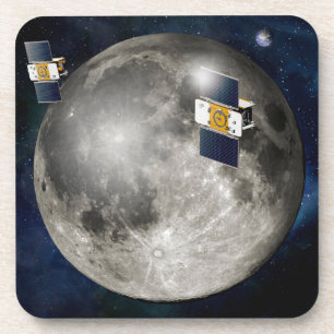 Twin Grail Spacecraft Orbiting The Moon. Coaster