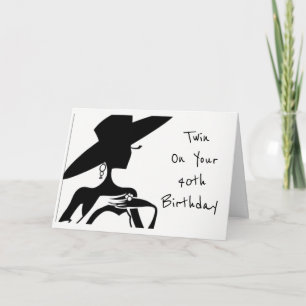 TWIN-HAPPY *40e ANNIVERSAIRE** Carte d'anniversair