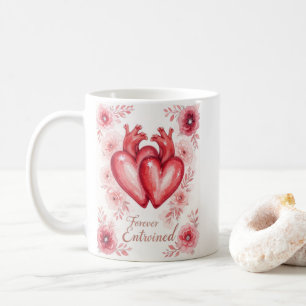 Twin Hearts Forever Enchanted Floral  Coffee Mug