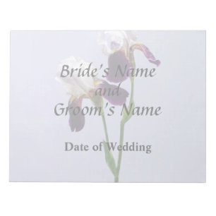 Twin Irises Maroon and White Wedding Products Notepad