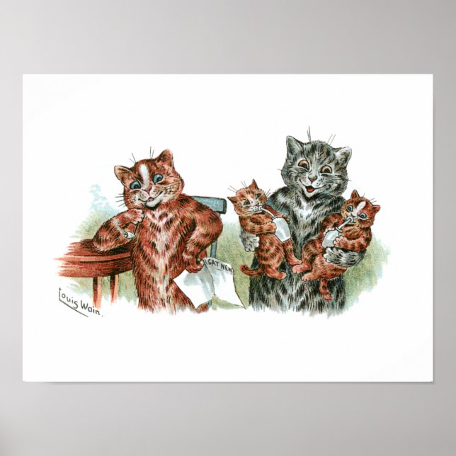 Twin Kittens Cartoon Poster (Front)