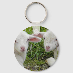 Twin Lamb Baby Animal Thinking Of You Keychain