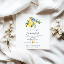 Twin Lemon  Blue Citrus Fruit Summer Baby Shower