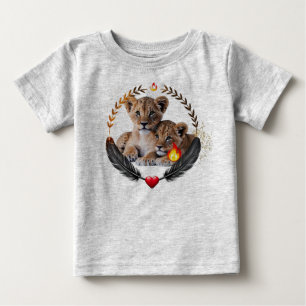 Twin Lion Cubs Baby Fine Jersey T-Shirt