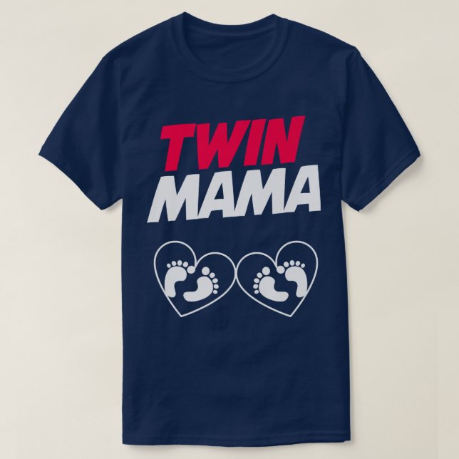 Twin Mama Baby Designs For Pregnancy Gift Premium  T-Shirt (Design Front)