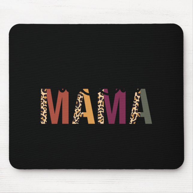 Twin Mama Mothers Day Squared Mommy Leopard New Mo Mouse Pad (Front)