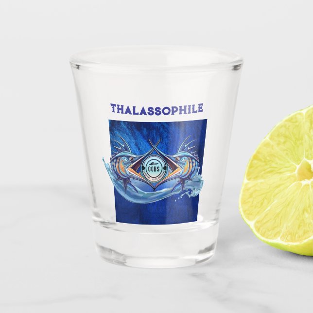 Twin Marlin Shot Glass (Front)