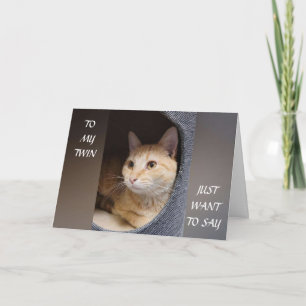 *TWIN* MEOW SAYS KITTY CAT ON YOUR BIRTHDAY CARD