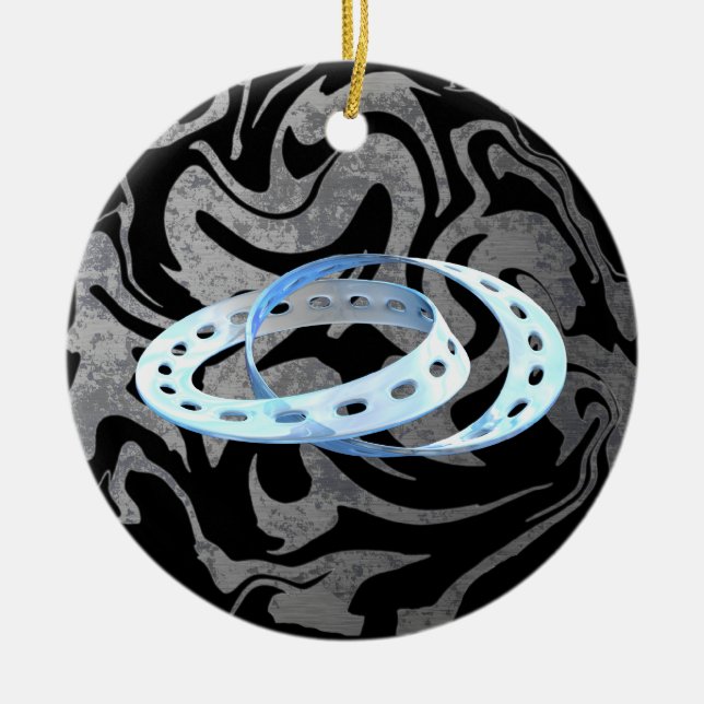 Twin Mobius Strips Ceramic Ornament (Front)