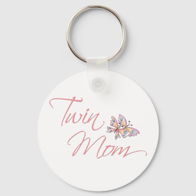 Twin Mom Butterflies Keychain (Front)