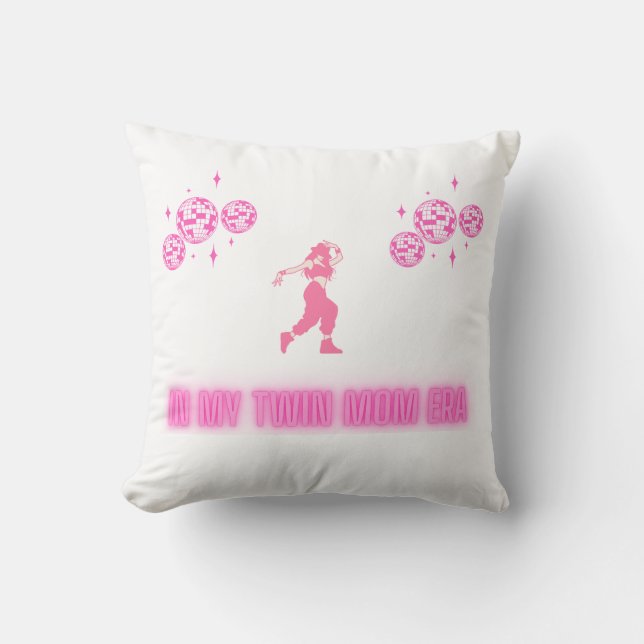 Twin Mom Dancing Throw Pillow (Front)