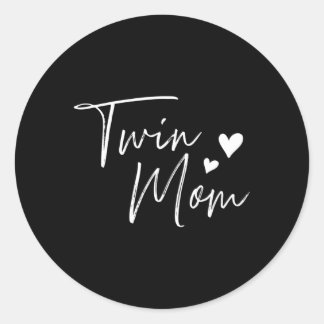 Twin Mom He Classic Round Sticker