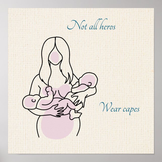 Twin Mom Superhero Poster (Front)