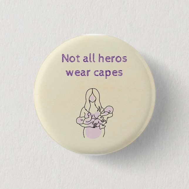 Twin Moms are Heros 1 Inch Round Button (Front)