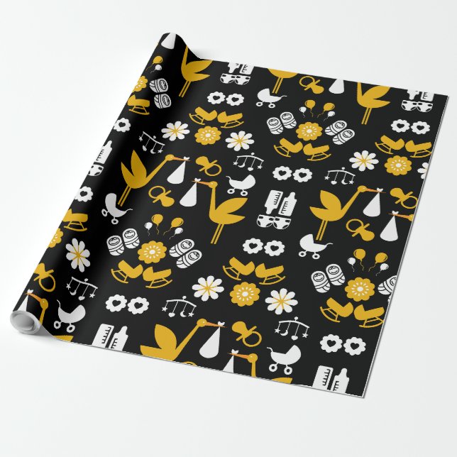 Twin Non Gender Stalk Delivery Wrapping Paper (Unrolled)
